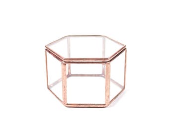 Jewelry Box, Glass Ring Box, Ring Bearer Box, Wedding Ring Box, Geometric Box, Glass Jewelry Box, Display Box, Ring Box, Geometric Display