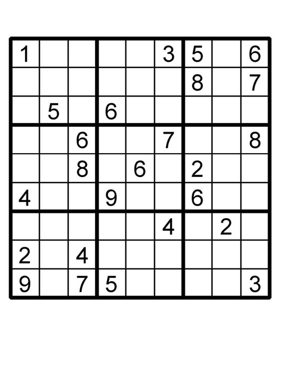 sudoku instant download printable puzzle