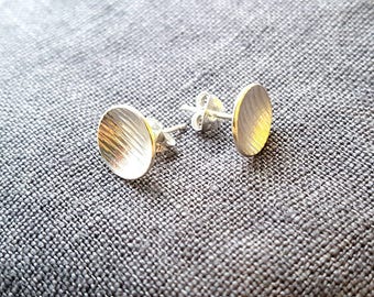 Large textured sterling silver earrings