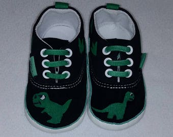 Hand Painted Baby Dinosaur Shoes