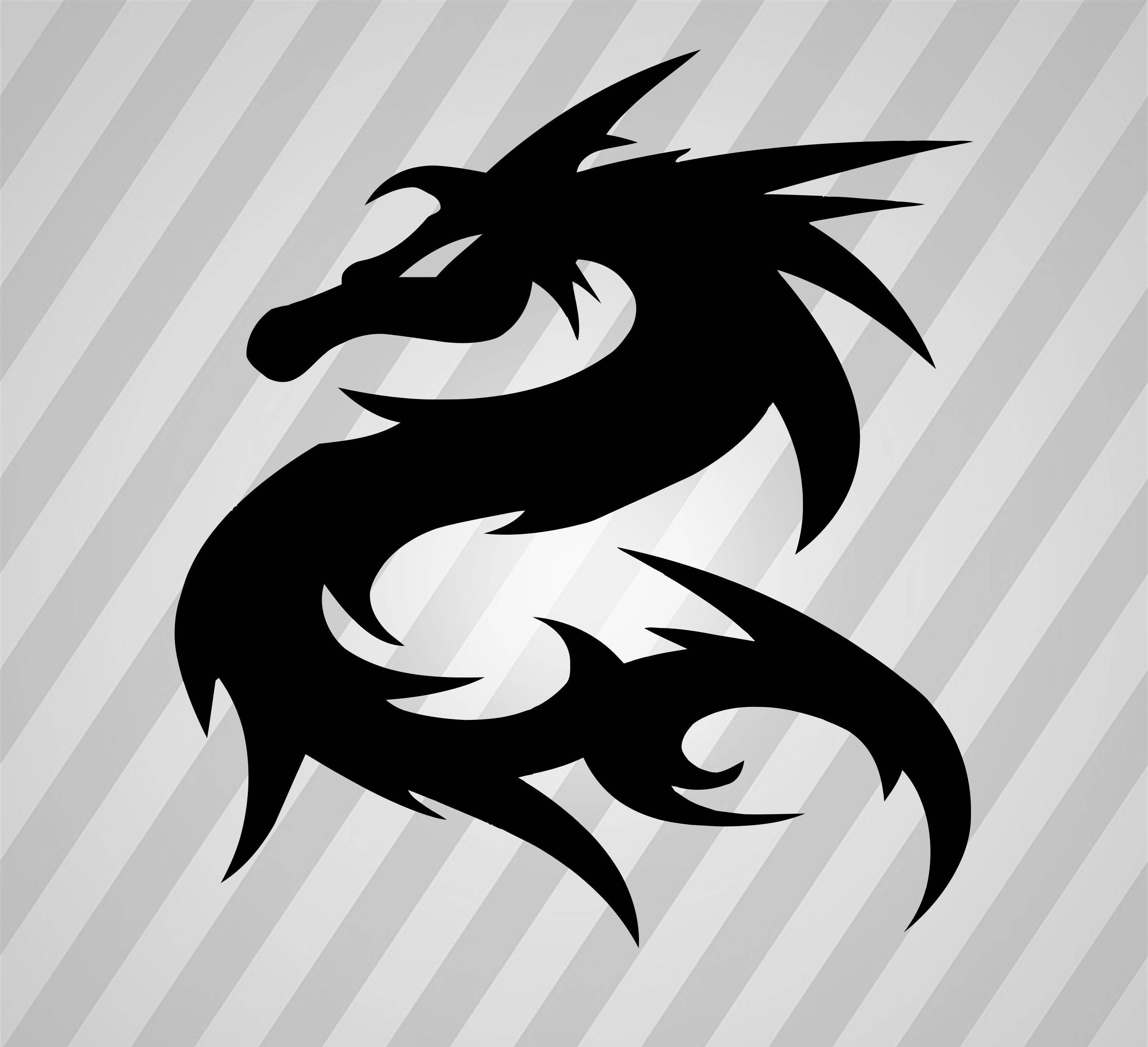 Tribal Dragon Design Svg Dxf Eps Silhouette Rld Rdworks Pdf