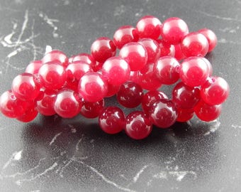 Jade 6 mm red ref701 10 beads