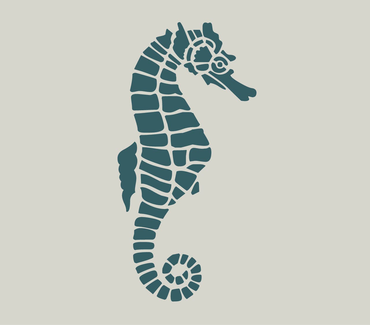 Adhesive vinyl stencil. Seahorse. Stenciled seahorse. ref 70