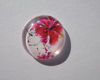 Glass cabochon round 20 mm with a colorful woman face image