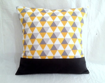 Cover cushion 40 x 40, grey, mustard