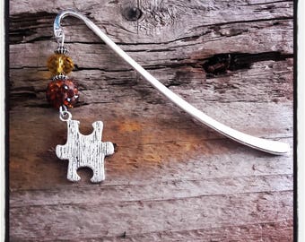 Silver charm bookmark puzzle Brown