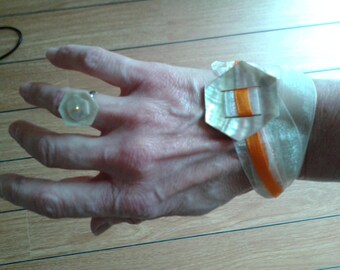 Bracelet mother of the Cotentin on satin and organza Ribbon
