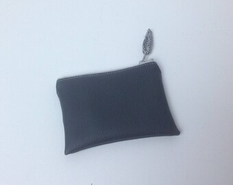 RETRO purse faux leather grey