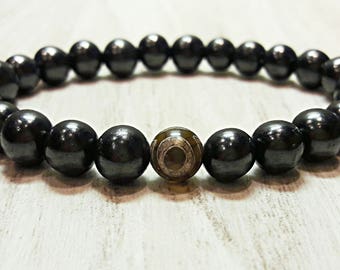shungite bracelet evil eye bracelet mens bracelet for men women beaded bracelet protection stone shungite healing jewelry amulet beads 8 mm