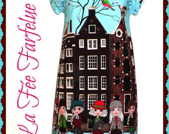 Dress "AMSTERDAM" cotton Poplin from 34 to 50