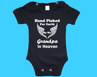 Hand Picked For Earth By My Grandpa In Heaven Baby body Hand Picked For Earth Baby Bodysuit Baby Body Gift Birthday Gift Baby