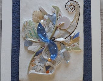 Indisponible - Tableau en mosaïque "Eclosion", verre et vaisselle cassée (Picassiette)