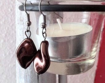 "Chips" renaissance chocolate Pearl Earrings