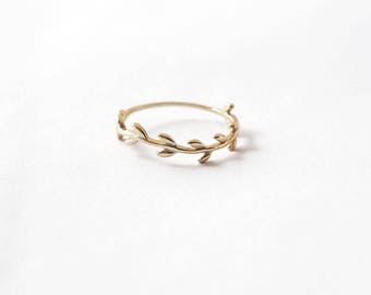 Branch ring, Leaf ring, delicate ring, delicate gold ring, dainty jewelry R086