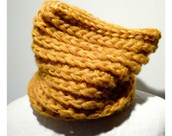 Reversible BEANIE wool Heather SAFFRON