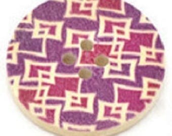 set of 3 wooden buttons painted 30 mm
