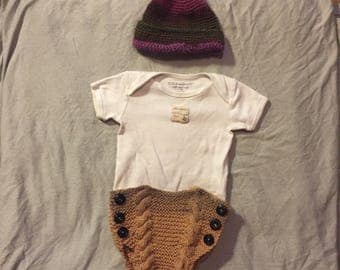 Cable knit baby bloomers