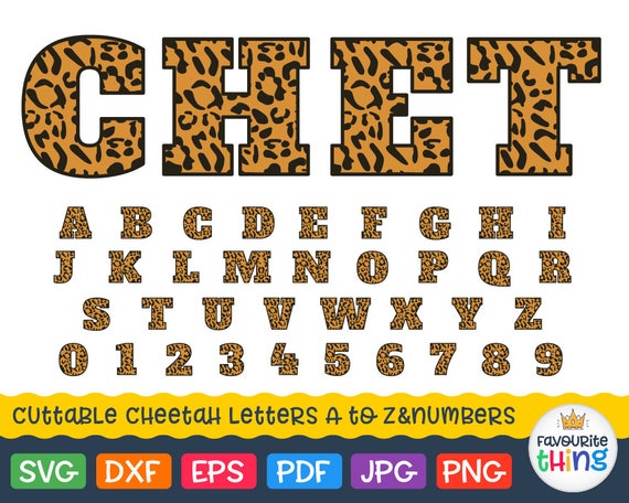 Cheetah Monogram Font Svg Cheetah Pattern Letter Svg Animal