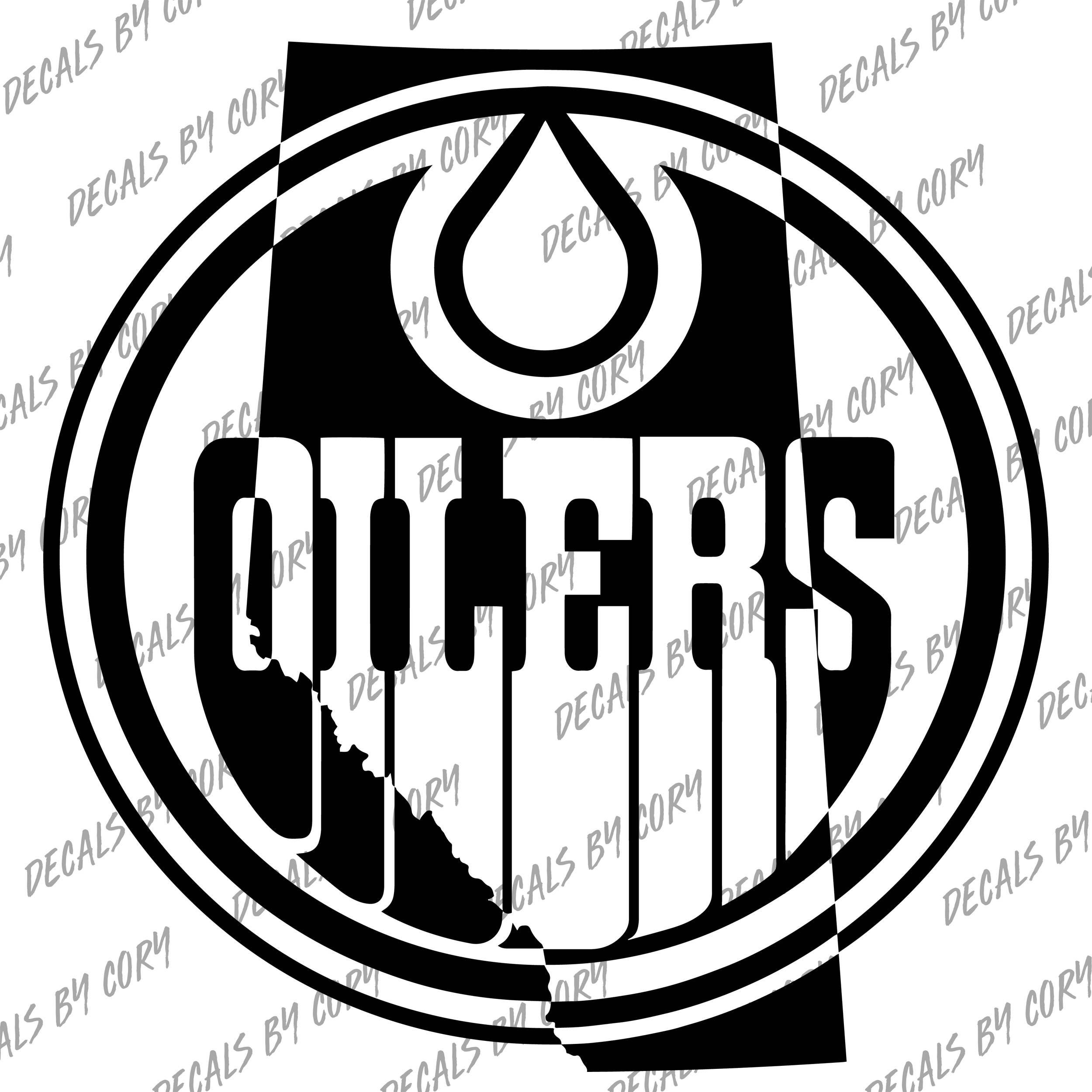 Edmonton Oilers Alberta Province Outline Car Decal White NHL