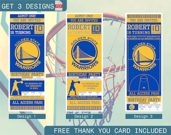 Golden State Warriors Birthday Invitation Warriors