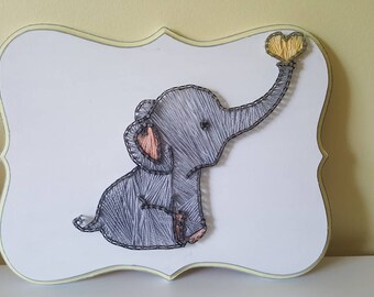 Elephant string art | Etsy