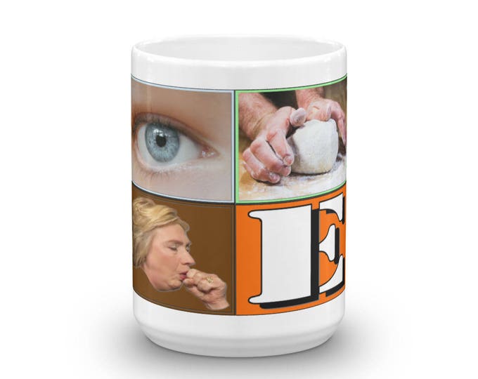 Eye Knead Cough E Mug, 4 pictures 1 word parody, I Need Coffee, Coffee Fiend Puzzle, Coffee Addict Game, Great Gift Ideas, Coffee Present