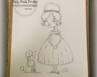 Daily Duda Doodles - #5 Who's a Pretty Girl? - Original Pencil Sketch by Diane Duda