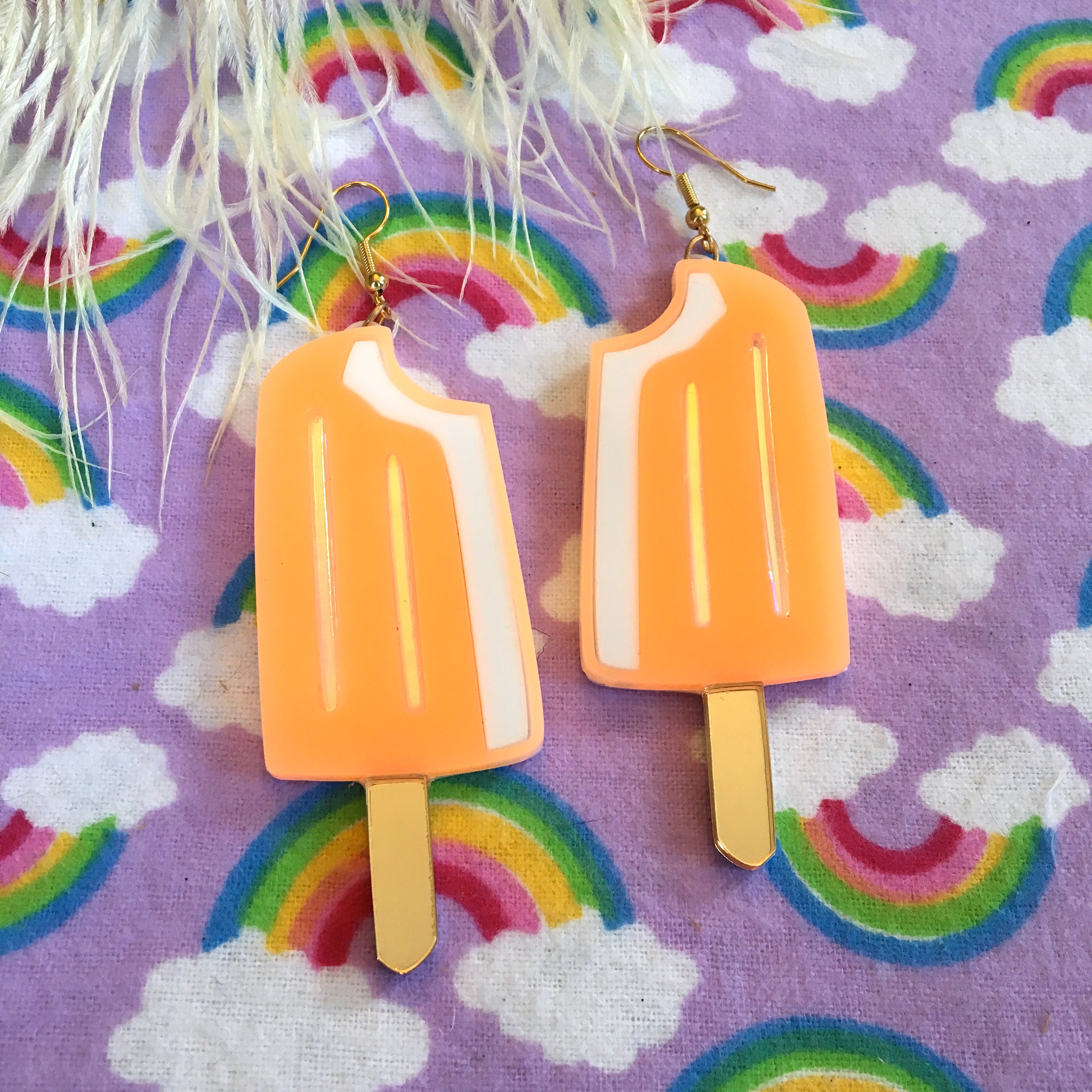 Acrylic Ice Cream Cremesicle Popsicle Earrings