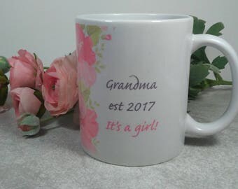 New Grandparents mug, new grandma gift, grandma grandpa mug, it's a girl mug, custom mug design, new grandma gift, grandparent reveal gift