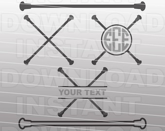 Baton Twirling Dance Gymnastics Monogram SVG File - cricut svg,silhouette svg,svg cuts,cuttable svg,svg cut file,vector svg,vinyl file