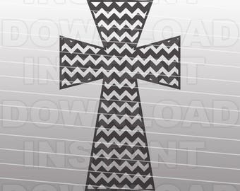 Cross Chevron SVG File,Cross SVG-Cutting Template-Vector Clip Art for Commercial & Personal Use- Cricut,Cameo,Decal,Silhouette,Cut File
