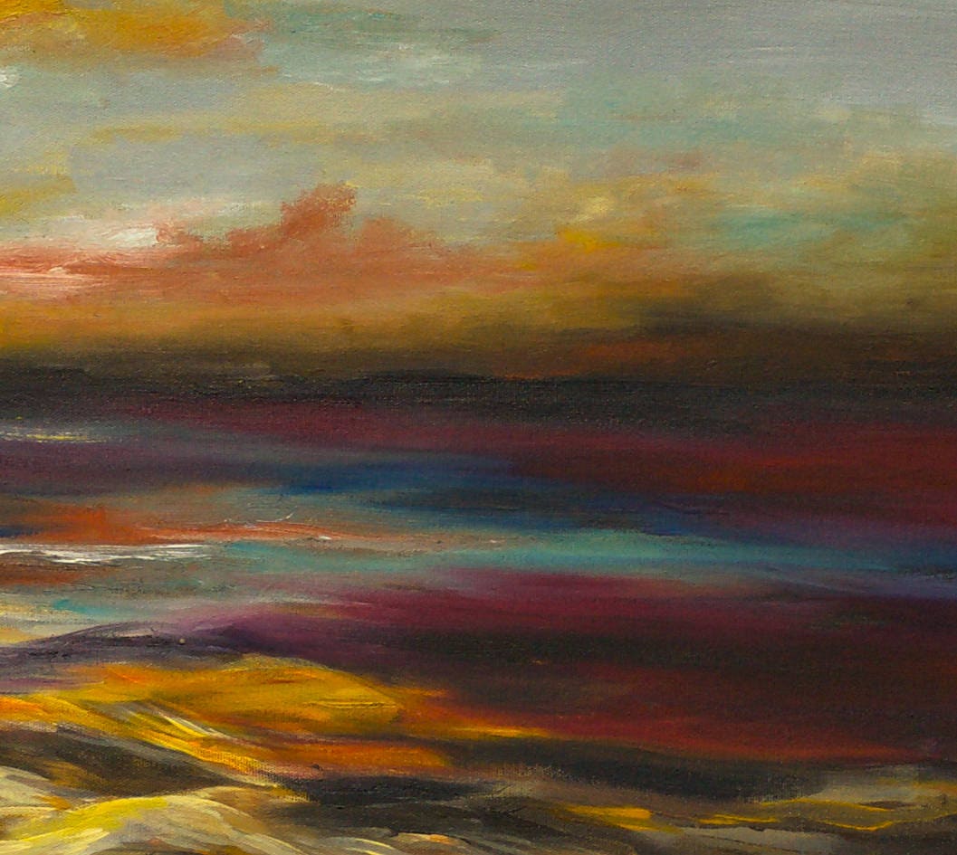 Original mixed Oil paint over Acrylic paint Abstract art