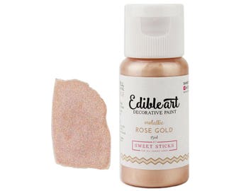 Rose Gold Metallic Edible Paint - edible art paint, edible paint, edible food coloring, cookie paint, cake paint