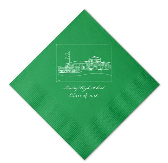 Custom cocktail napkins graduation High School College Set