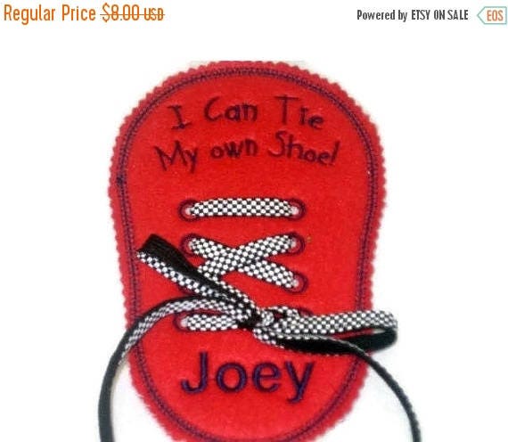 SALE Boys Felt Personalized Learn to Tie Your Shoe Great Educational learning toy #3872 Il_570xn