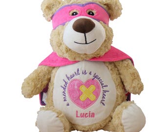 heart warrior teddy bear