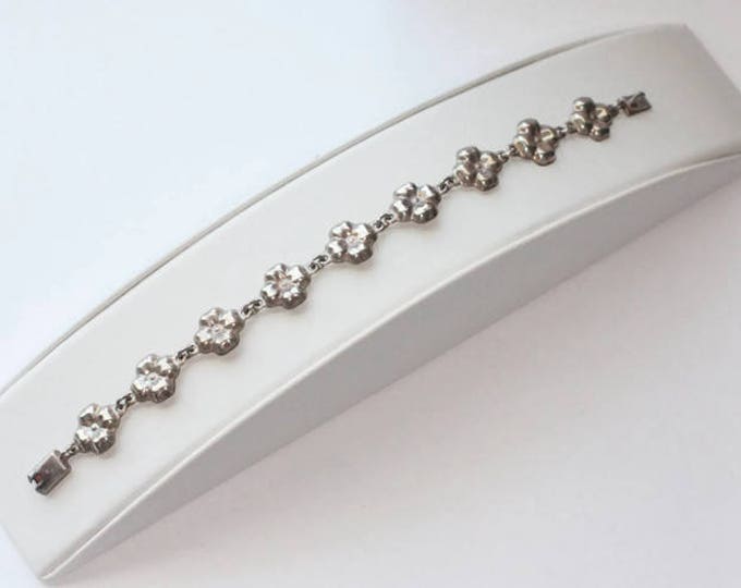 Sterling Silver Mexican Flower Bracelet Delicate 7 Inch Vintage