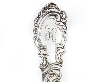 Spoon Keychain, Spoon Key Ring, Key Chain, Vintage Silverware Key Ring, Aldine Pattern with K Monogram