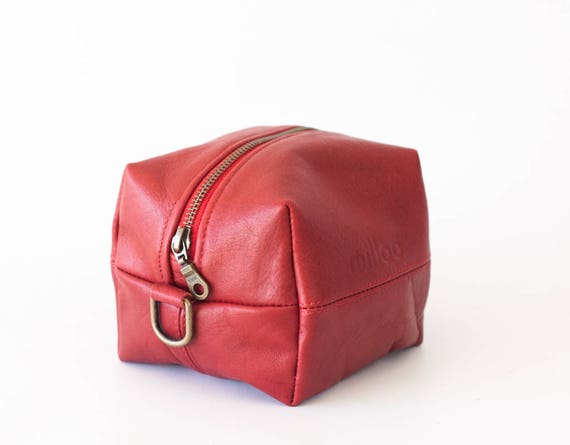 red vanity bag