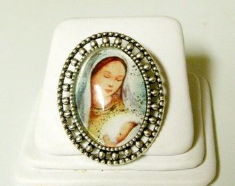 Madonna and child brooch/pin - BR02-069