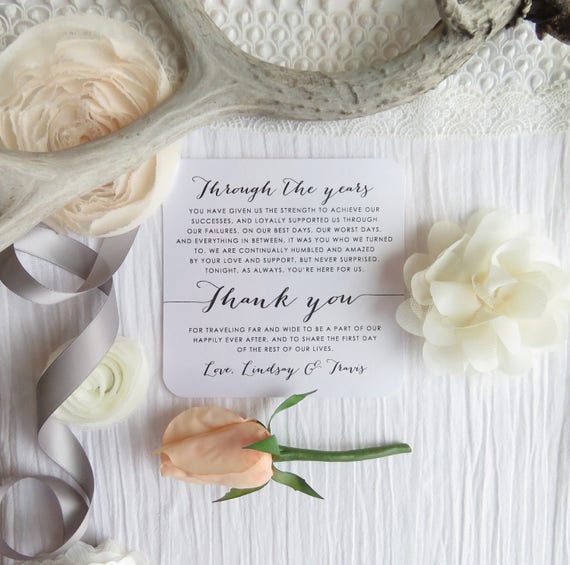 Printable Wedding Reception Thank You Card Wedding Thank You