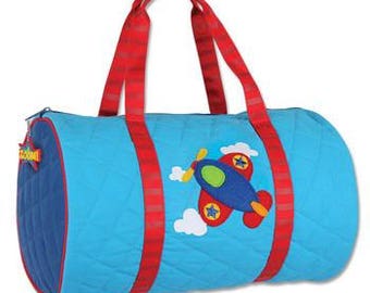 Personalized AIRPLANE Vacation Bag Monogrammed Travel Bag Duffle Bag Kids Travel Tote Stephen Joseph Duffle with Easy Ordering