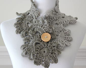 Crochet Gray Scarf