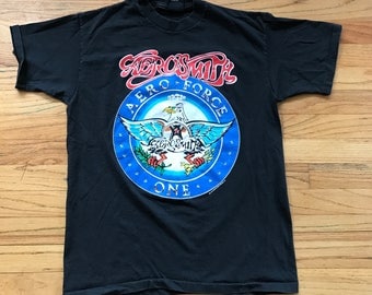 93 AEROSMITH Aero force one tour concert band T SHIRT anvil Large 1990s vintage
