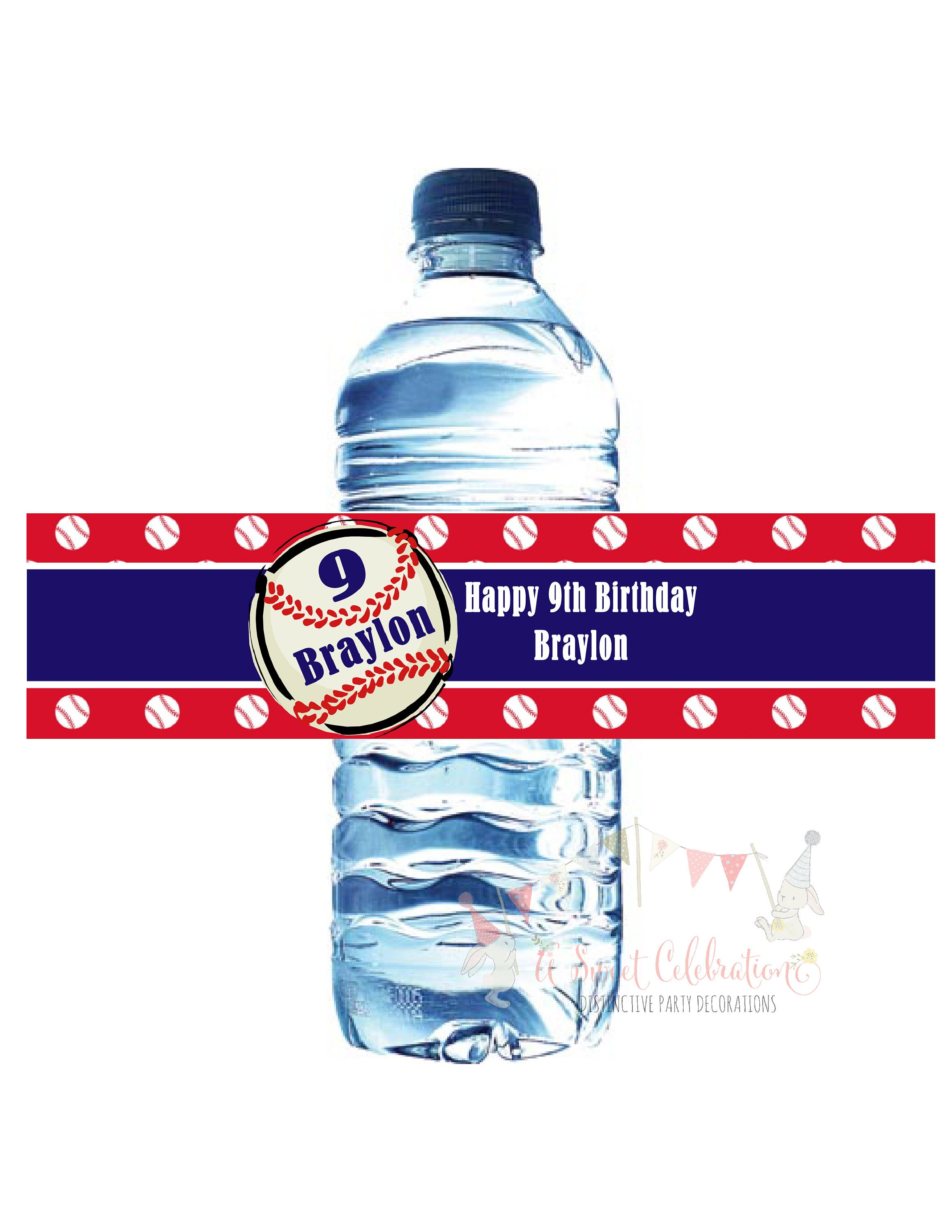 Baseball Water Bottle Labels Waterproof-Baby Shower or