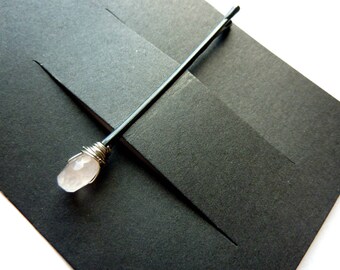 Morganite Bobby Pin - 8mm - Gemstone Bobby Pin