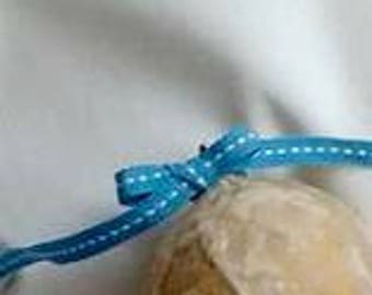 Turquoise / White Ribbon ...1/4" X 8 yards