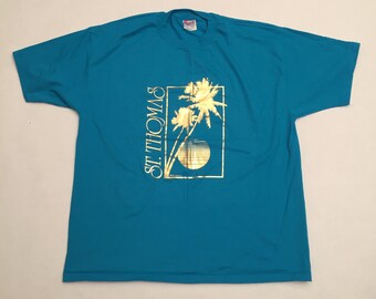 Vintage St Thomas Virgin Islands Gold / Turquoise T-Shirt