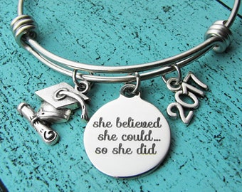 college graduation gift, for graduate, she believed she could so she did, high school graduation gift for her, senior student gift, congrats