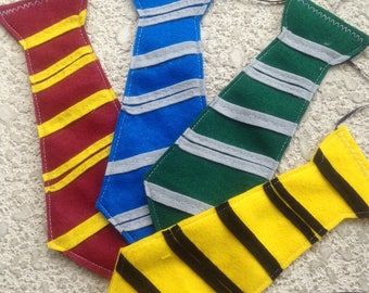 HOGWARTS HOUSE Ties/Harry Potter/ party felt ties/ set of 4 ties